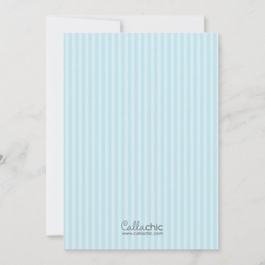 ゾウ男の赤ちゃんシャワー招待状とバルーン 招待状 (裏面)