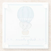 ゾウ男の赤ちゃんシャワー ガラスコースター (裏面)