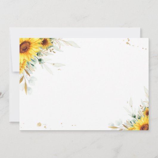 ゾウ男女兼用ヒマワリ赤ちゃんシャワー 招待状 (裏面)