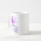 ゾウ私はあなたのために思い出すヒマワリAlzheim コーヒーマグカップ (正面左)