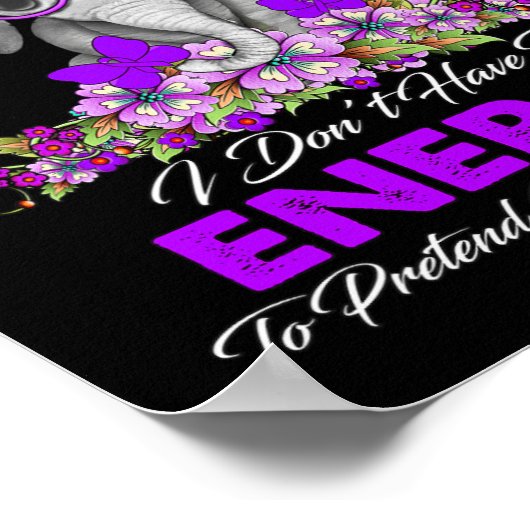 ゾウ私は線維筋痛認識度ギフトを持っている ポスター (角)