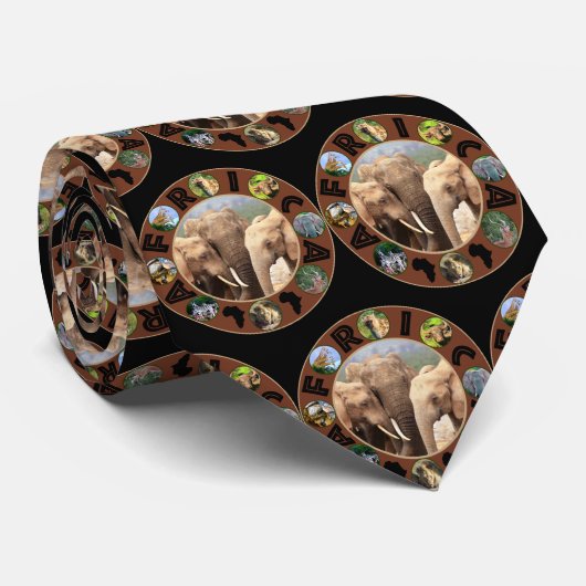 ゾウ科アフリカサークルネックタイ ネクタイ (ロール)