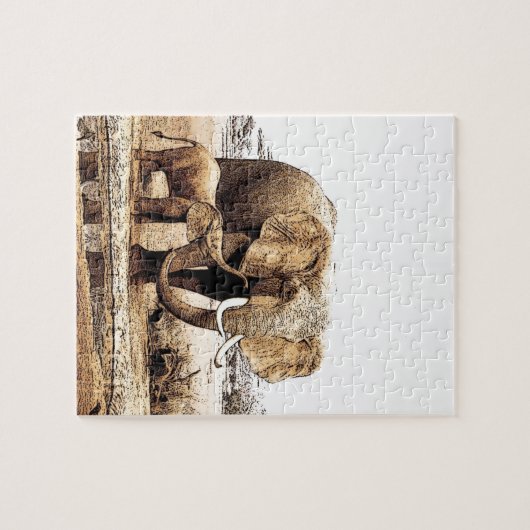 ゾウ科 ジグソーパズル (横)