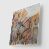 ゾウ科 スクエア壁時計 (傾斜)