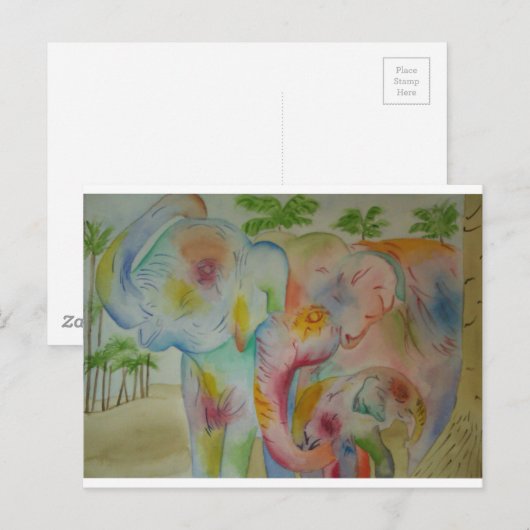 ゾウ科 ポストカード (正面/裏面)