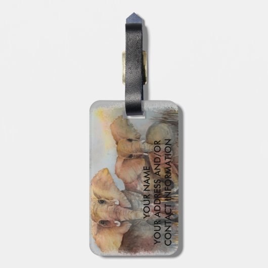 ゾウ科 ラゲッジタグ (裏面縦)