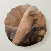 ゾウ科：野生動物威厳のある科 ラウンドクッション (裏面)