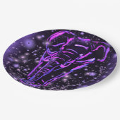 ゾウ紙プレートインパープルピンク星空の夜 ペーパープレート (アングル)