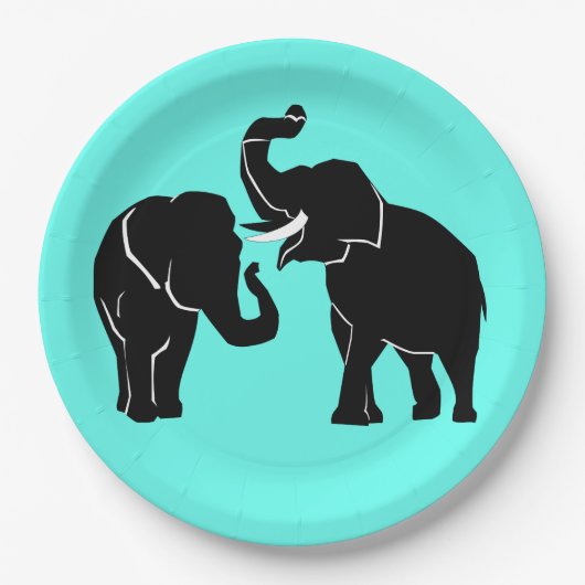 ゾウ紙プレート – カスタマイズ可能 ペーパープレート (正面)