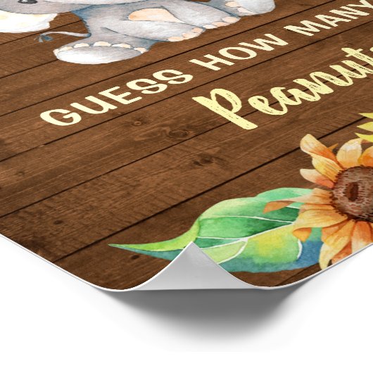 ゾウ素朴ヒマワリはピーナッツの数を推測 ポスター (角)