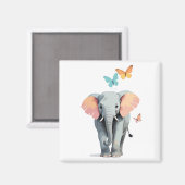 ゾウ絵を描ベクター愛らしいおもしろい遊動物 マグネット (正面/裏面)
