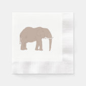 ゾウ絵画ズアフリカサファリ 縁ありカクテルナプキン (正面)