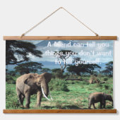 ゾウ群 吊り下げ型タペストリー (正面)