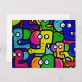 ゾウ落書き葉書Ver.2 ポストカード (正面/裏面)