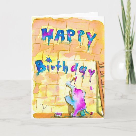 ゾウ誕生日カード カード (正面)