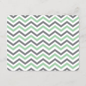 ゾウ赤ちゃんシャワーありがとうグリーングレーシェブロン ノートカード (裏面)