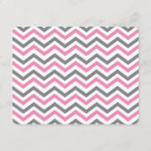 ゾウ赤ちゃんシャワーありがとうピンクグレーシェブロン ノートカード (裏面)