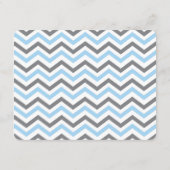 ゾウ赤ちゃんシャワーありがとうブルーグレーシェブロン ノートカード (裏面)