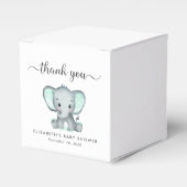 ゾウ赤ちゃんシャワーありがとう フェイバーボックス (正面サイド)