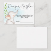 ゾウ赤ちゃんシャワーおむつラッフルインサート エンクロージャーカード (正面/裏面)