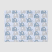 ゾウ赤ちゃんシャワーほこりっぽい青い工芸品 薄葉紙 (正面)