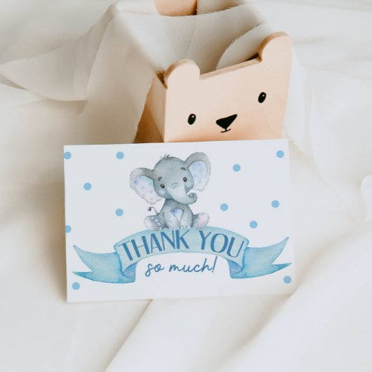 ゾウ赤ちゃんシャワーサンキューカード サンキューカード