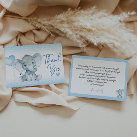 ゾウ赤ちゃんシャワーサンキューカード サンキューカード