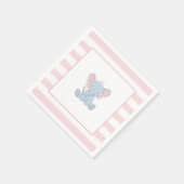 ゾウ赤ちゃんシャワーナプキン – 女の子 スタンダードカクテルナプキン (角)