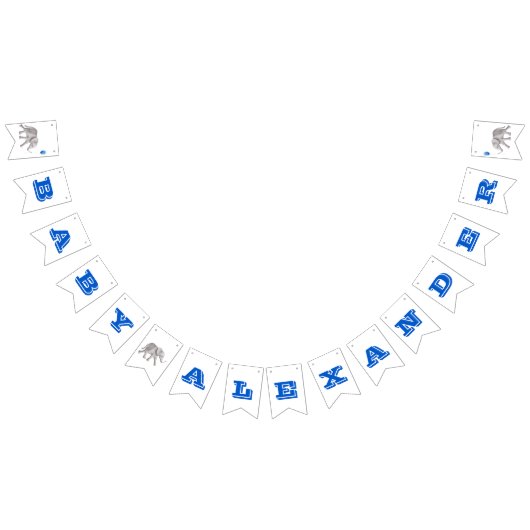 ゾウ赤ちゃんシャワーバナーのバンティングフラグ バンティングフラッグ (全)