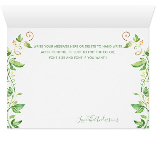 ゾウ赤ちゃんシャワーパーティーありがとうノートカード (内部横(下))