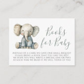 ゾウ赤ちゃんシャワーブックリクエストカード エンクロージャーカード (正面)