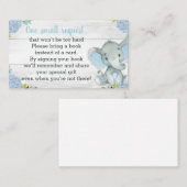 ゾウ赤ちゃんシャワーブックリクエストカード エンクロージャーカード (正面/裏面)