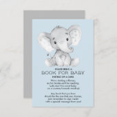 ゾウ赤ちゃんシャワーベビー用ブック エンクロージャーカード (正面/裏面)
