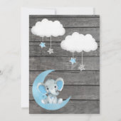 ゾウ赤ちゃんシャワー予測アドバイスカード 招待状 (裏面)