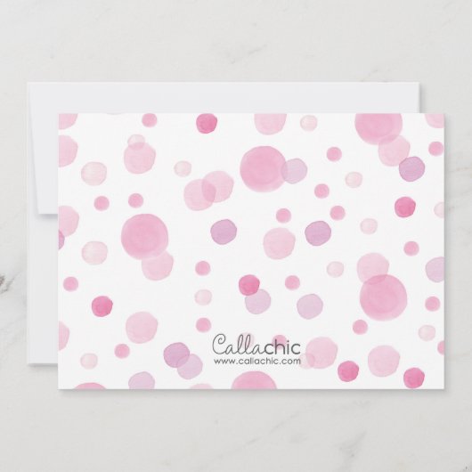 ゾウ赤ちゃんシャワー女の子シャワー招待状 招待状 (裏面)