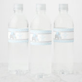 ゾウ赤ちゃんシャワー水ボトルラベルブルーグレー ペットボトルラベル (ボトル)