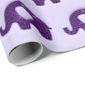 ゾウ赤ちゃんシャワー男の子ラベンダーパープルスパーク ラッピングペーパー (ロールコーナー)