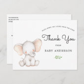 ゾウ赤ちゃんシャワーbyメールありがとう (正面/裏面)