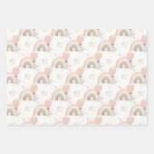 ゾウ赤ちゃん女の子の赤ちゃんシャワーラッピングシート ラッピングペーパーシート (正面3)