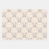 ゾウ赤ちゃん女の子の赤ちゃんシャワーラッピングシート ラッピングペーパーシート (正面2)