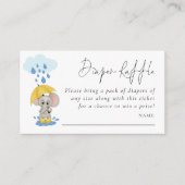 ゾウ雨おむつラッフルベビーシャワー エンクロージャーカード (正面)