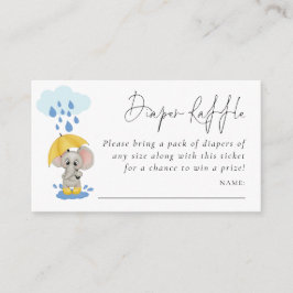 ゾウ雨おむつラッフルベビーシャワー エンクロージャーカード