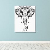ゾウ頭ドードル11 キャンバスプリント (インサイチュ (ウッドフロア))