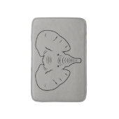 ゾウ顔のシルエット バスマット (正面縦)