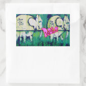 ゾウ類 長方形シール (バッグ)