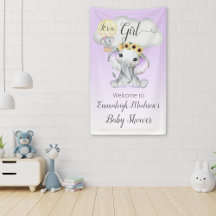 ゾウ風船パープル赤ちゃんシャワー女の子