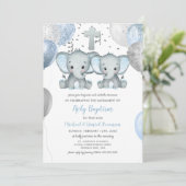 ゾウ風船水彩洗礼 招待状 (スタンド正面)