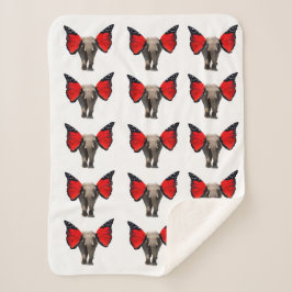 ゾウ飛んでいるンシェルパ毛布 シェルパブランケット