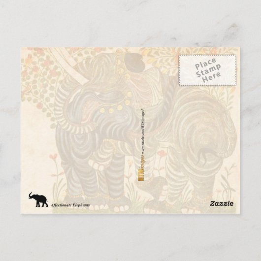 ゾウ飾は ポストカード (裏面)