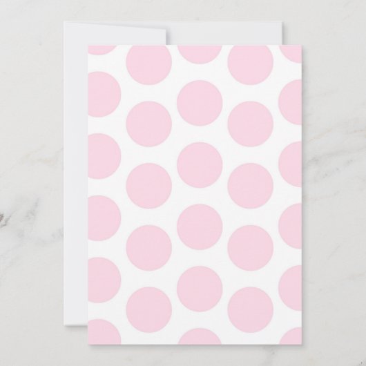 ゾウ1歳の誕生日招待状ピンク水玉模様 招待状 (裏面)